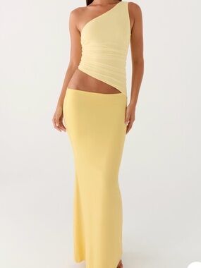 Peppermayo Pale BLUE One-Shoulder Cutout Maxi Dress